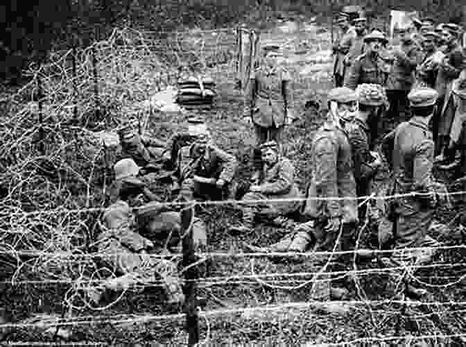 A Group Of British Prisoners Of War Behind Barbed Wire In A German Prison Camp In Battle Captivity 1916 1918: A British Officer S Memoirs Of The Trenches And A German Prison Camp (Eyewitnesses From The Great War)