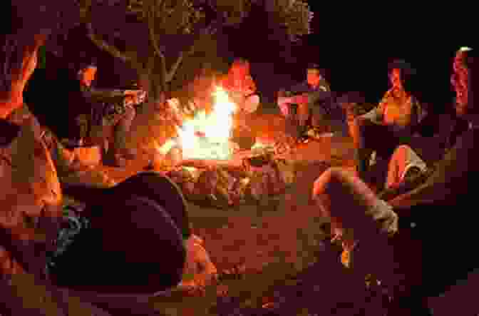 A Group Of Pioneers Gathered Around A Campfire. Double Time: On The Oregon Trail
