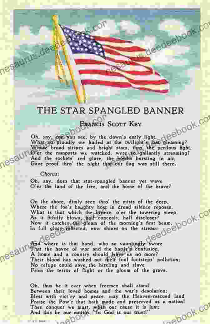 A Photo Of The Star Spangled Banner, The National Anthem Of The United States. Music And War In The United States