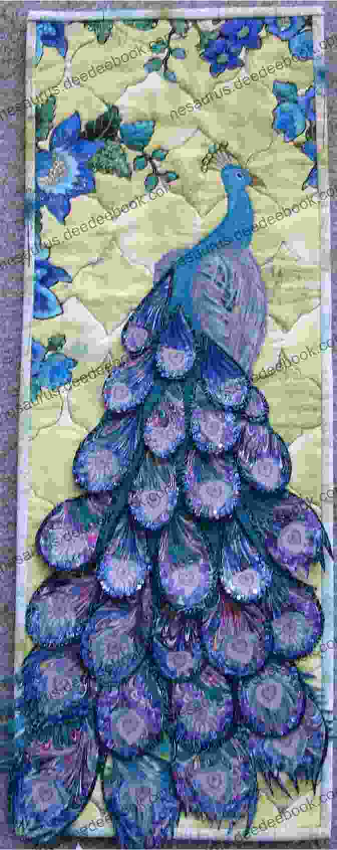 A Vibrant Quilt Depicting A Majestic Peacock With Flowing Feathers In An Array Of Colors One Block Wonders Cubed : Dramatic Designs New Techniques 10 Quilt Projects