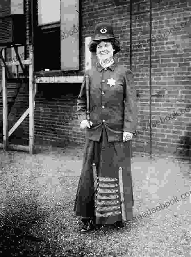 Alice Stebbins Wells, America's First Female Police Officer, Standing In Uniform With A Badge On Her Chest. The Woman Who Wore A Badge
