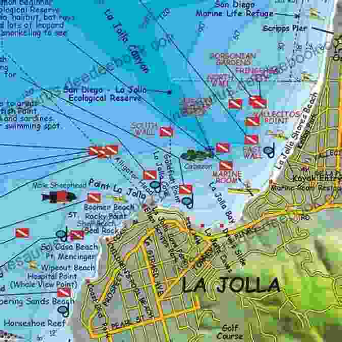 Map Of La Jolla Cove, Highlighting The Location Of The Sea Breeze Cottage In Proximity To The Coastline, Beaches, And Various Amenities. The Sea Breeze Cottage: (A La Jolla Cove 2)