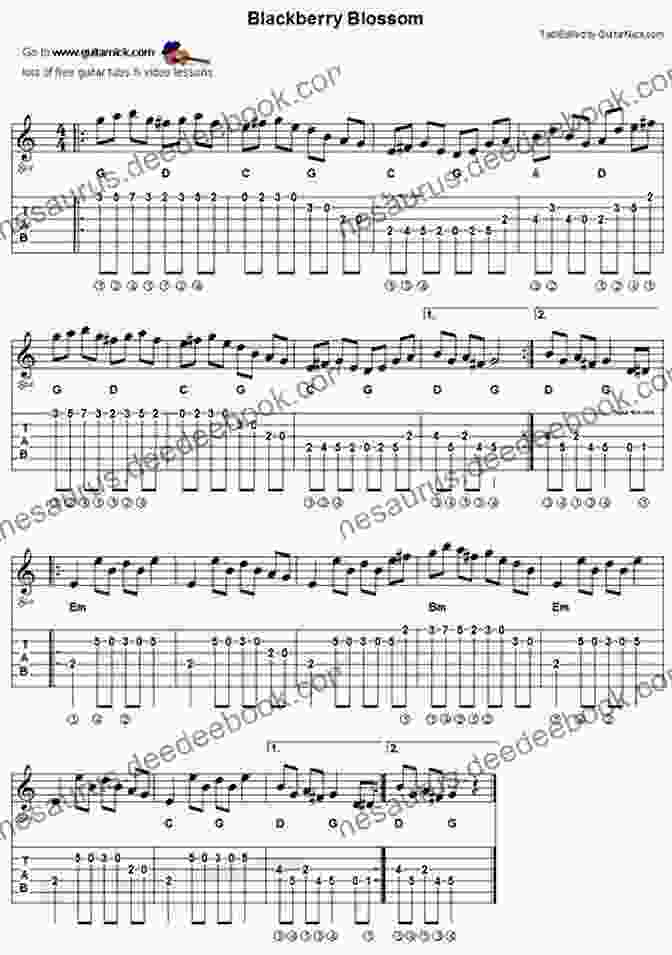 Tablature And Analysis Of Blackberry Blossom For Flatpicking Guitar Classic Arrangements Of Vintage Songs For Flatpicking Guitar