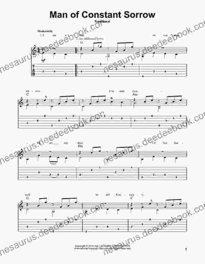 Tablature And Analysis Of Man Of Constant Sorrow For Flatpicking Guitar Classic Arrangements Of Vintage Songs For Flatpicking Guitar